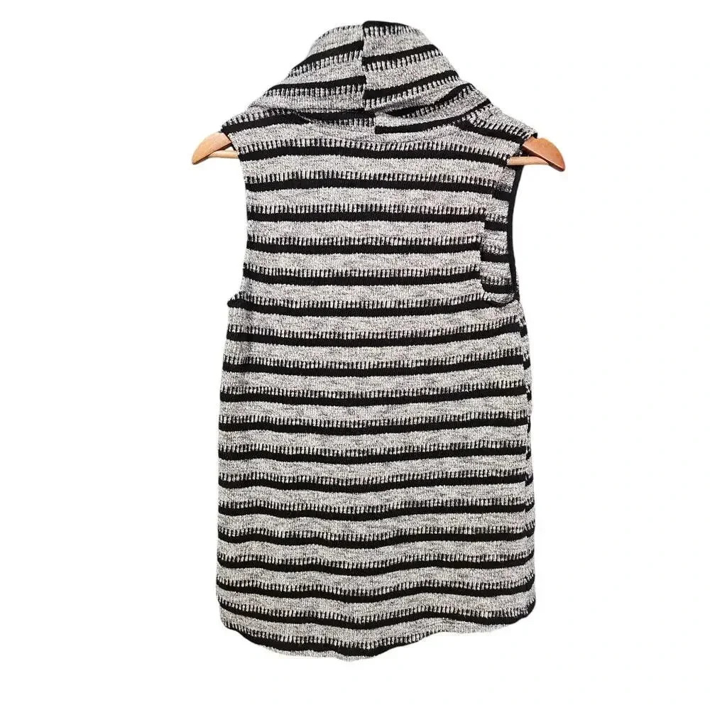 Anthropologie Black and White Striped Cowl Neck Sweater - Picture 5 of 8